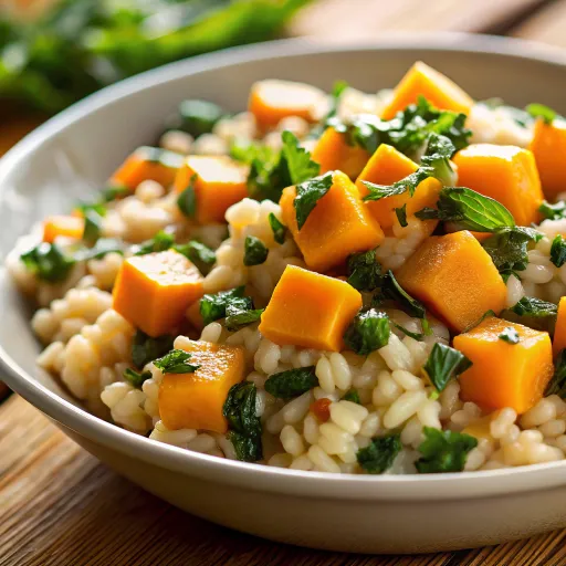 Orkiszowe Risotto z Dynią i Jarmużem